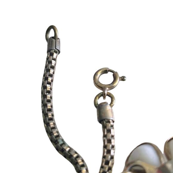 40s Crown Trifari Blossomtime Milk Glass Pearl Floral Choker Necklace Vintage - Picture 4 of 8